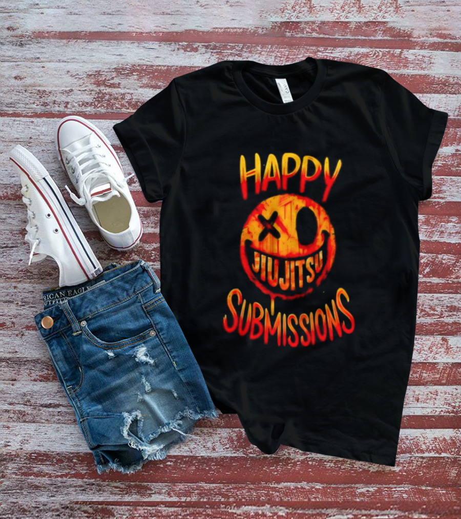 Happy Jiu Jitsu Submissions Playful Martial Arts Expression T-Shirt