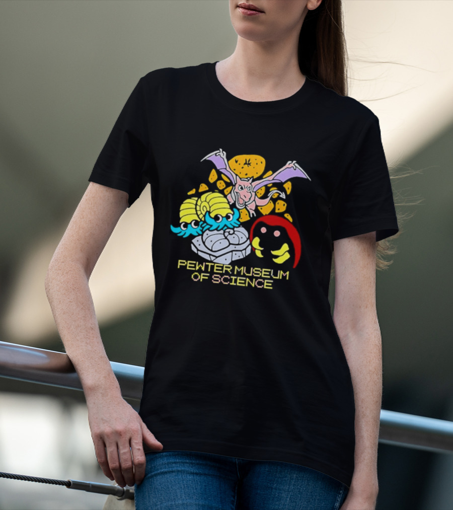 Pewter Museum Of Science Kabuto Omanyte Aerodactyl Fossils T-Shirt