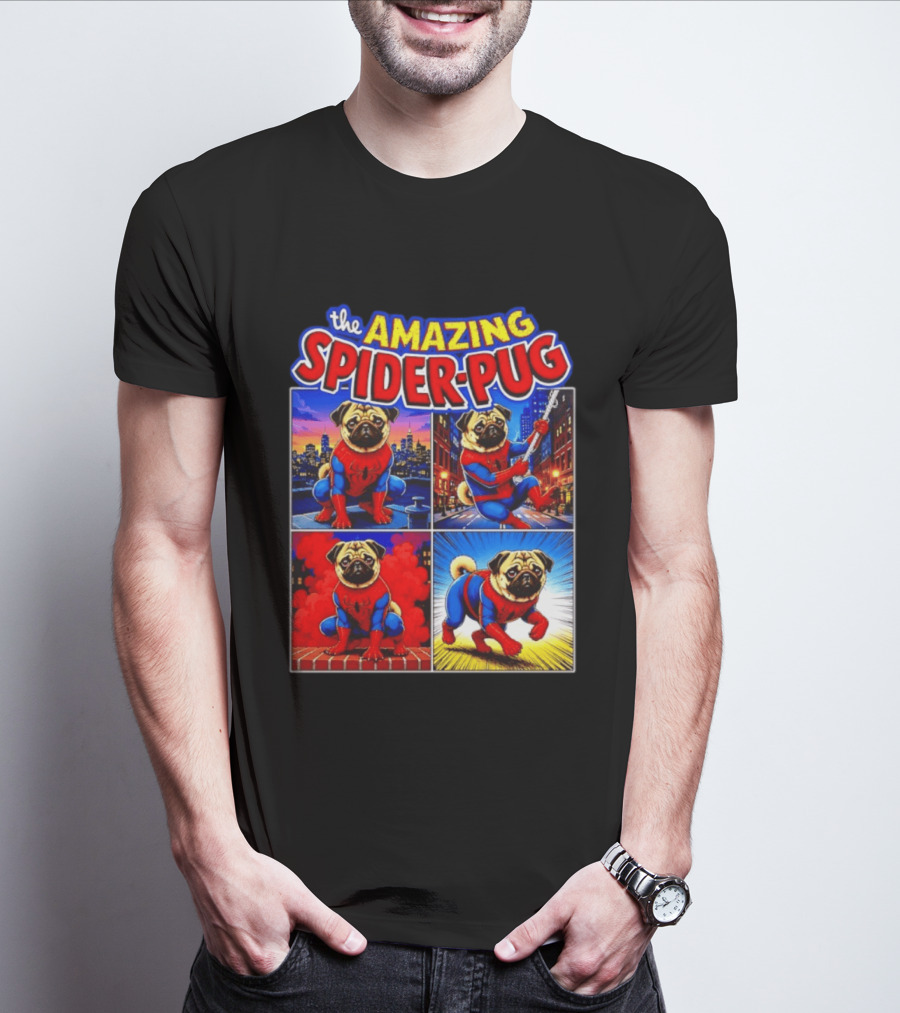 The Amazing Spider Pug Marvel Spider Man Parody Comic T-Shirt