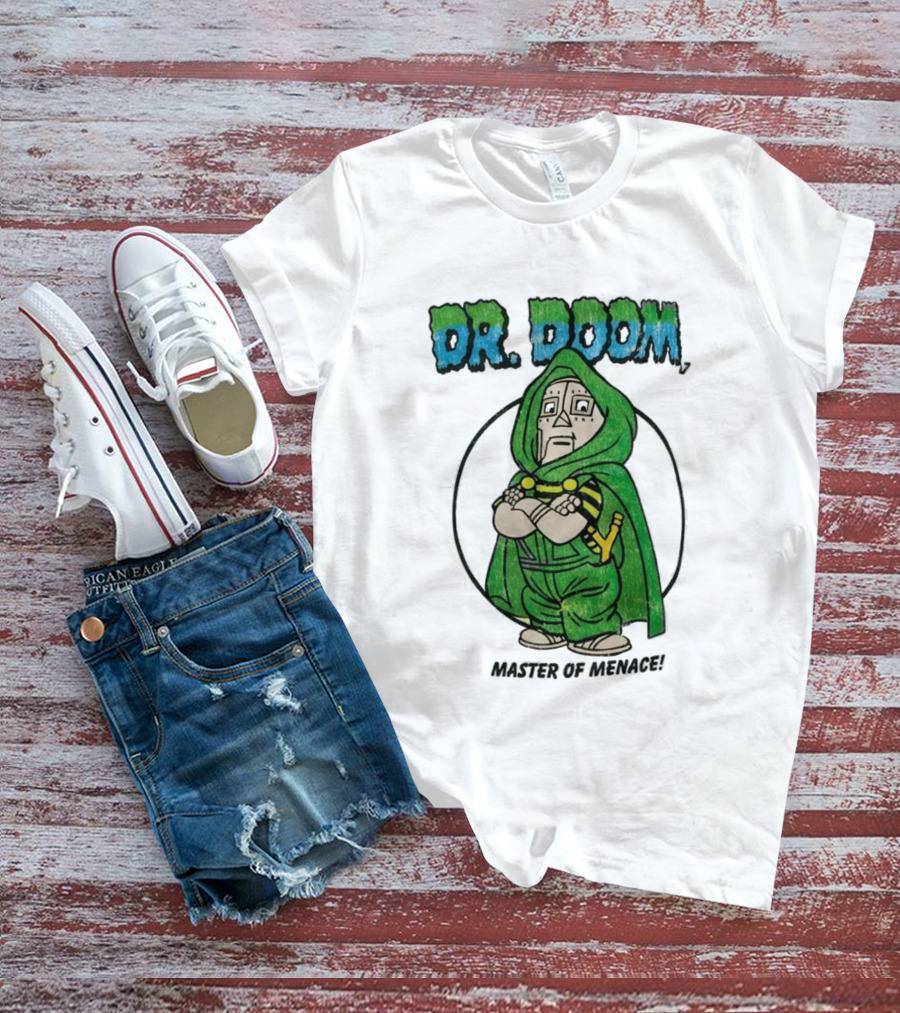 Dr Doom Master Of Menace Green Cloak Comic Style Villain T-Shirt