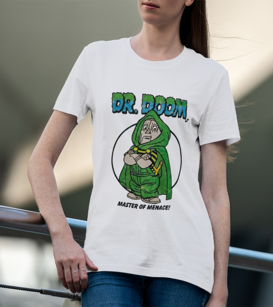 Dr Doom Master Of Menace Green Cloak Comic Style Villain T-Shirt