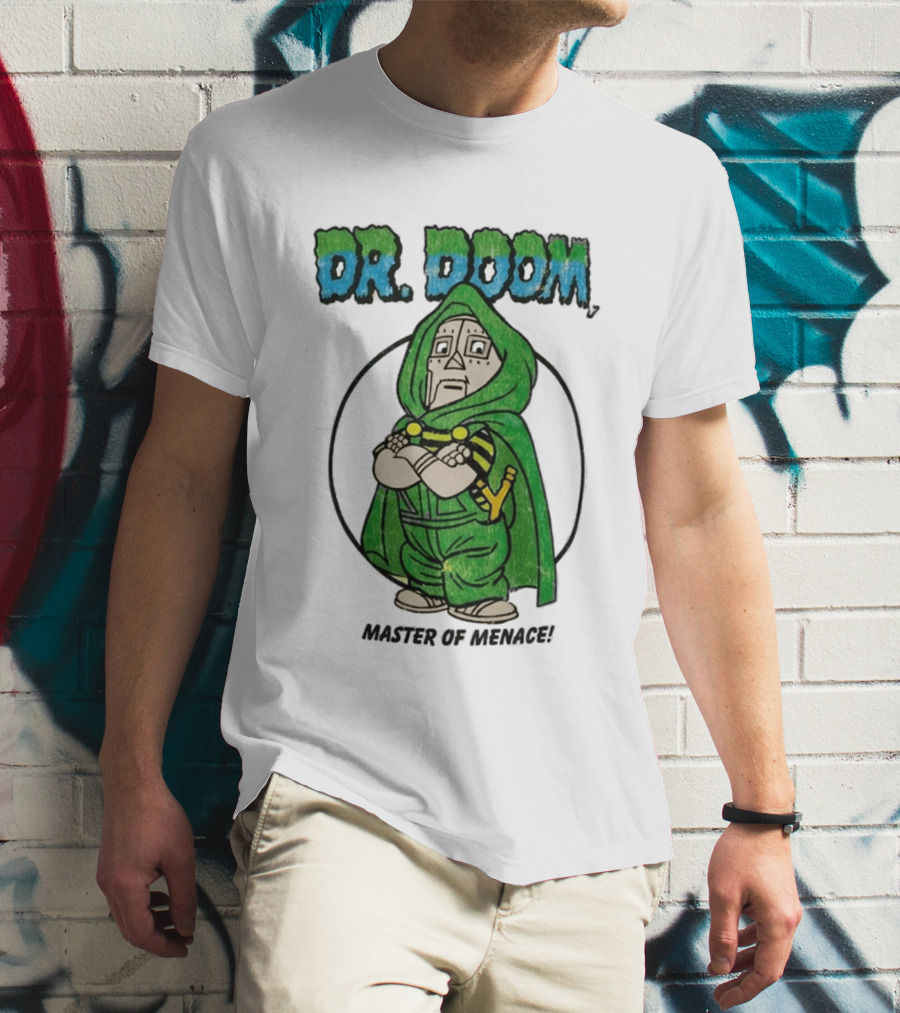 Dr Doom Master Of Menace Green Cloak Comic Style Villain T-Shirt