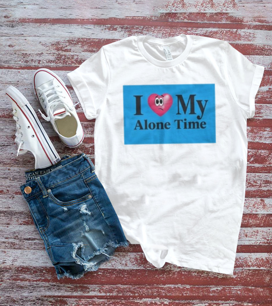 I Heart My Alone Time With Pink Heart Eyes T-Shirt