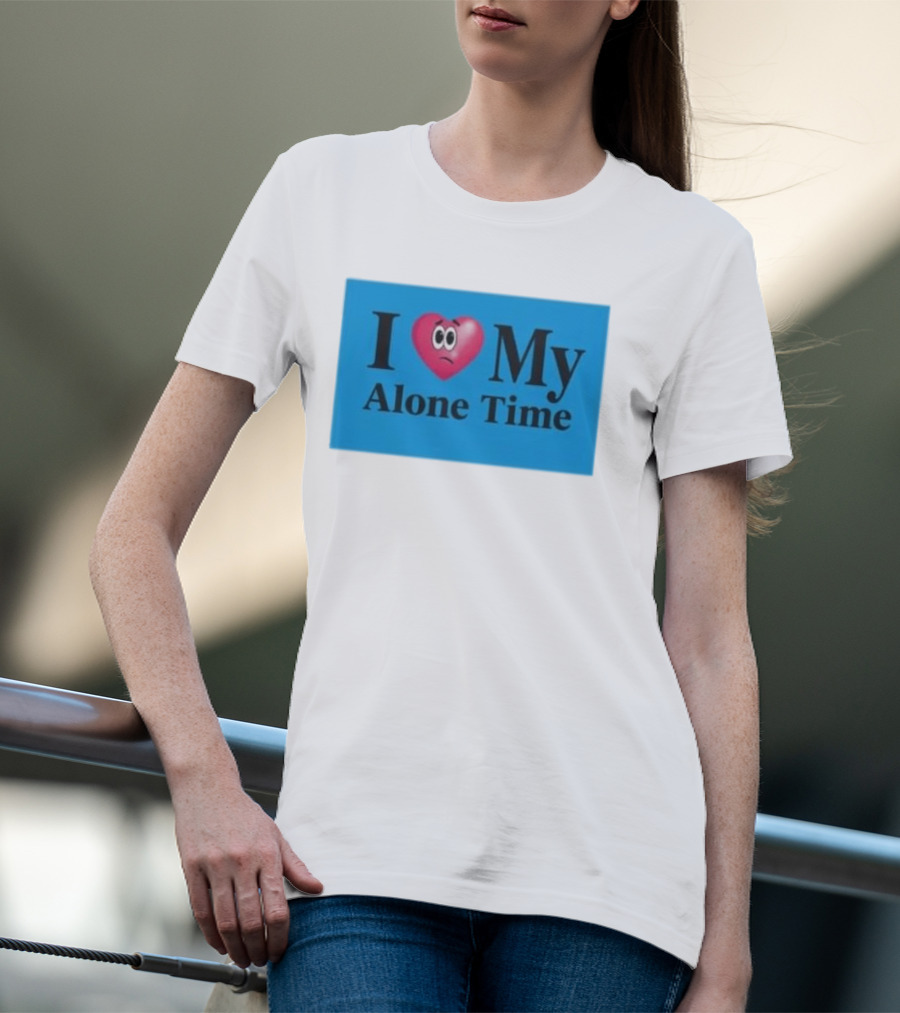 I Heart My Alone Time With Pink Heart Eyes T-Shirt