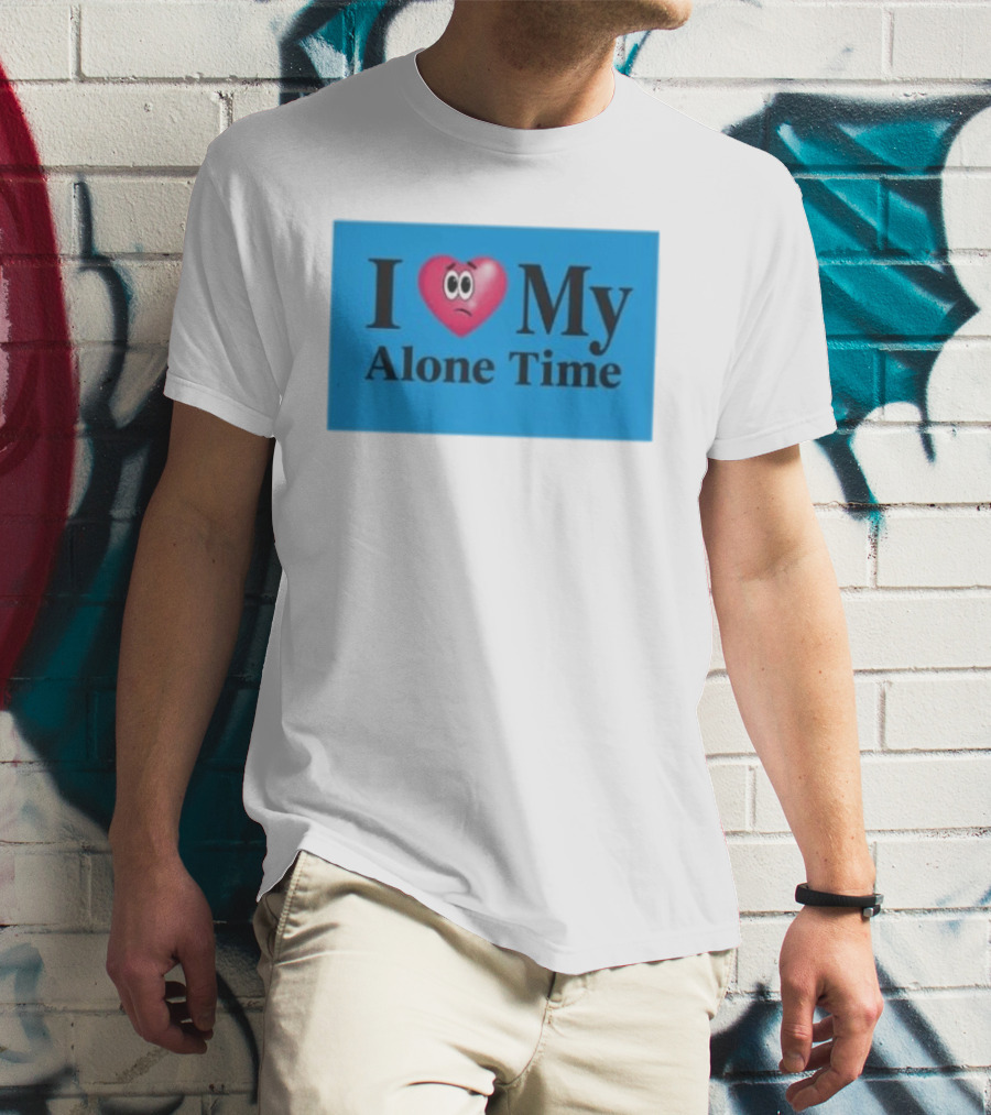 I Heart My Alone Time With Pink Heart Eyes T-Shirt