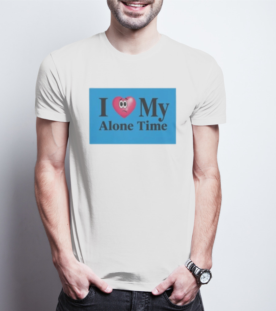 I Heart My Alone Time With Pink Heart Eyes T-Shirt