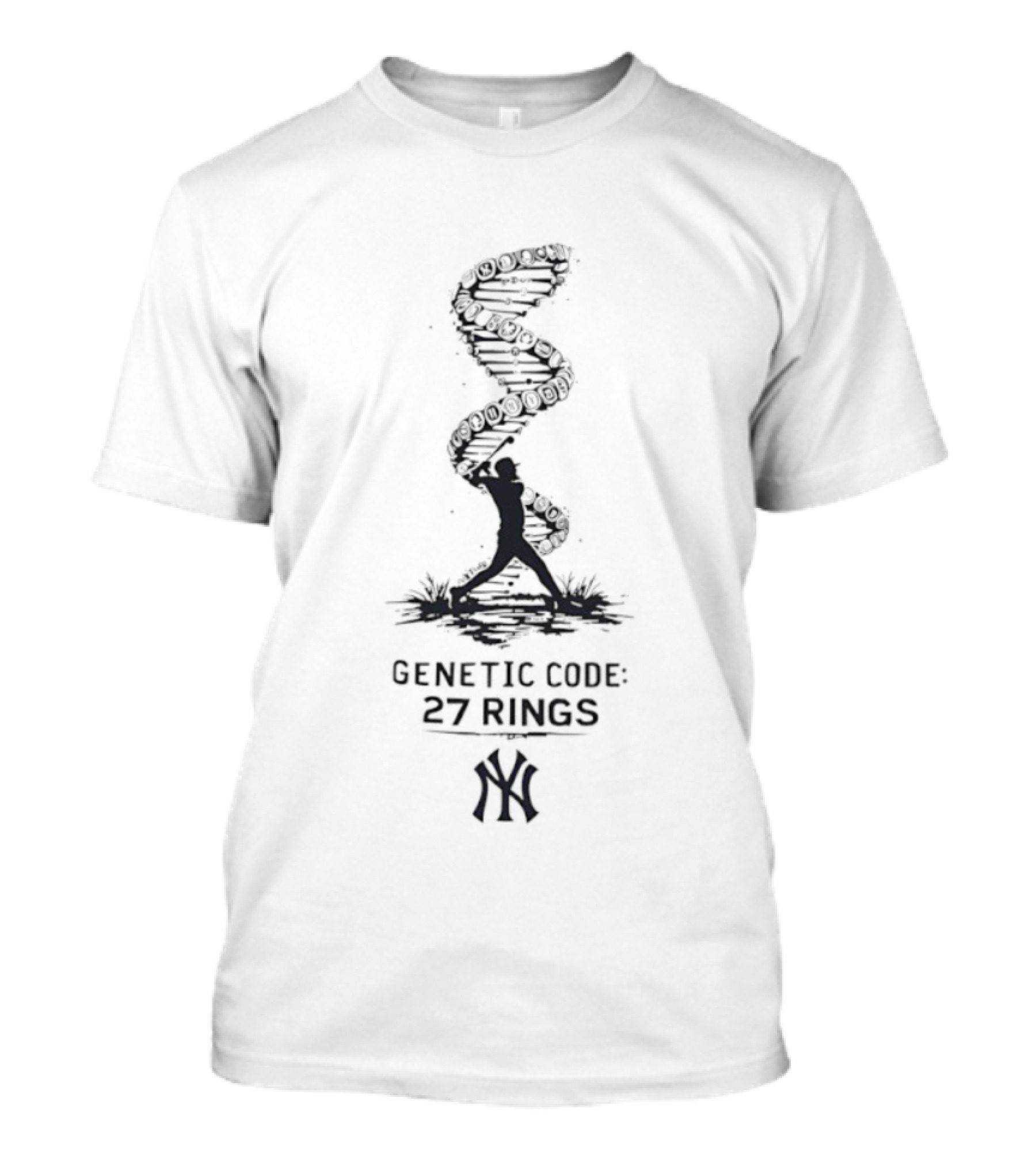 New York Yankees DNA Genetic Code 27 Rings Yankee T-Shirt