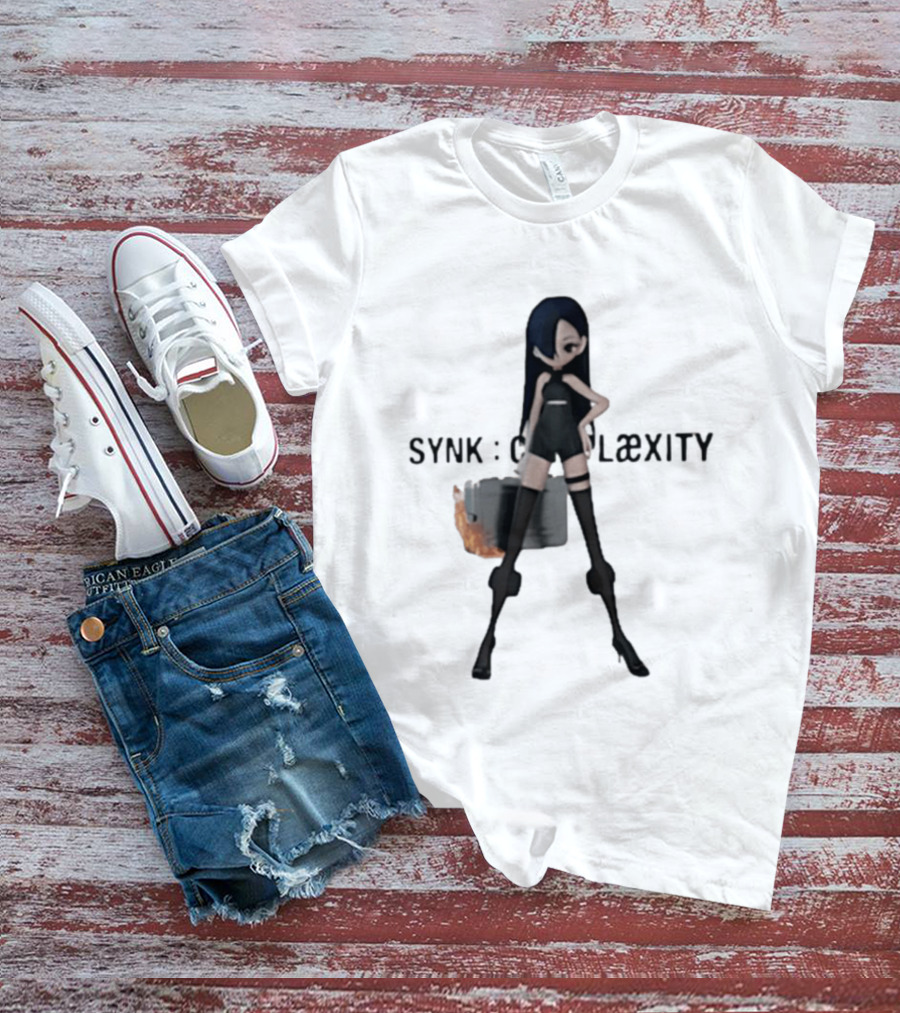 SYNK COMPLaeXITY Mysterious Anime Character With Burning Suitcase T-Shirt