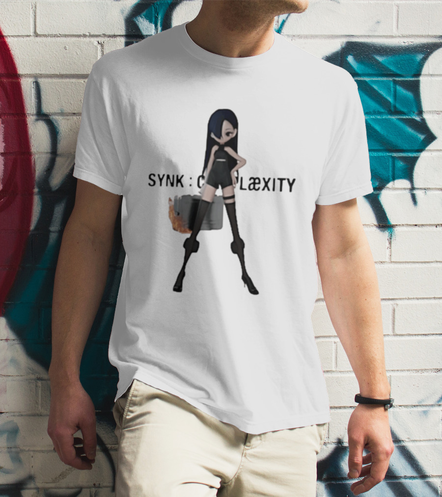 SYNK COMPLaeXITY Mysterious Anime Character With Burning Suitcase T-Shirt