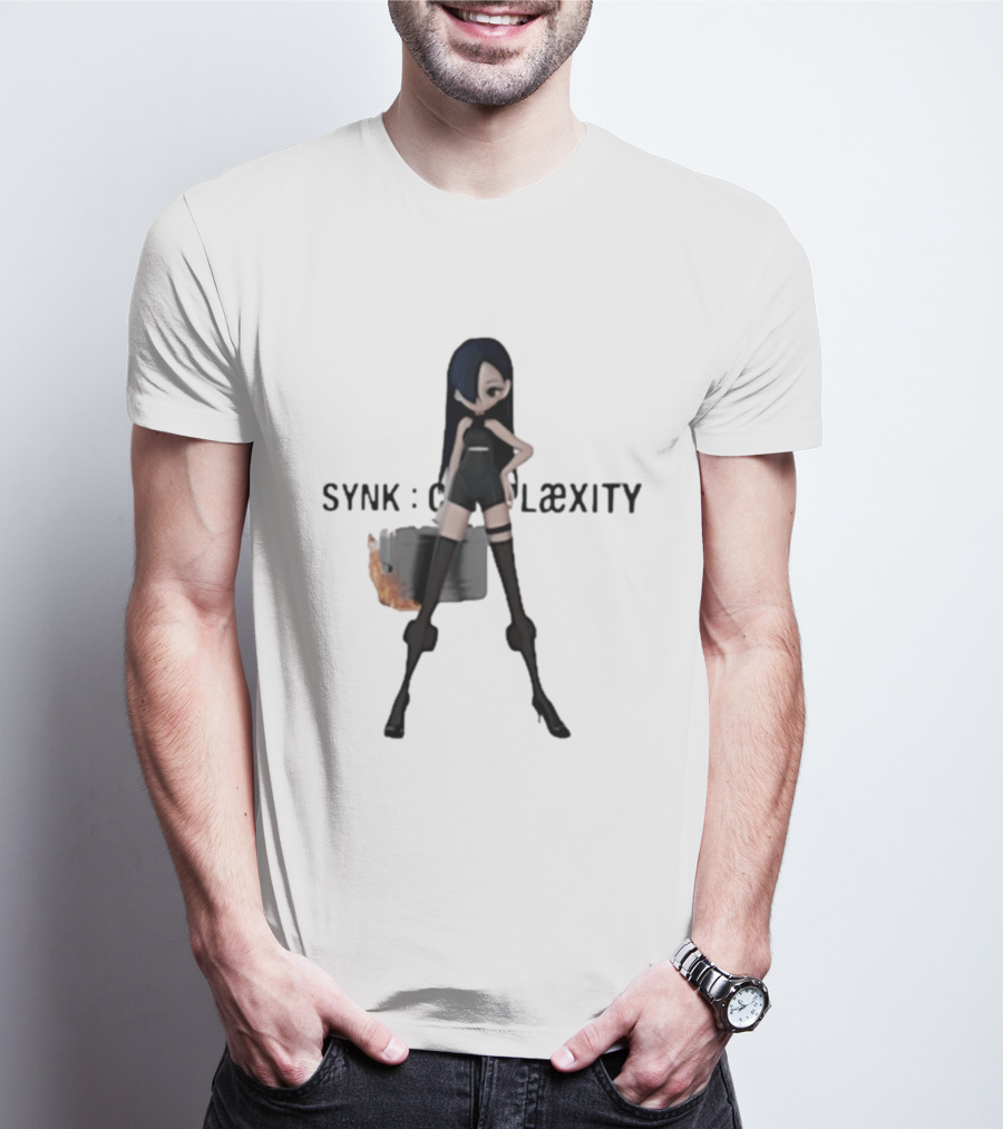 SYNK COMPLaeXITY Mysterious Anime Character With Burning Suitcase T-Shirt
