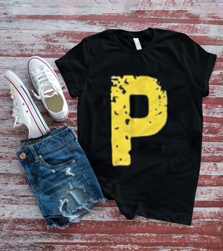 2026 Pirates IUP Night Yellow Pirate Letter P T-Shirt