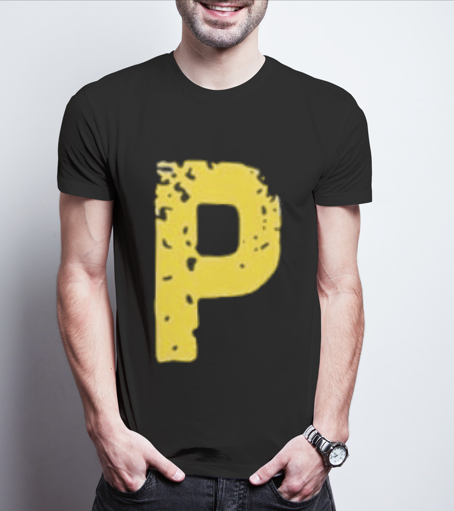 2026 Pirates IUP Night Yellow Pirate Letter P T-Shirt