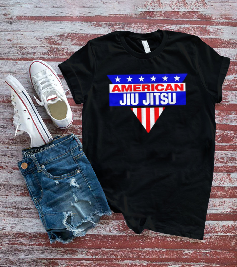 American Jiu Jitsu Stars And Stripes BJJ Martial Arts Grappling T-Shirt
