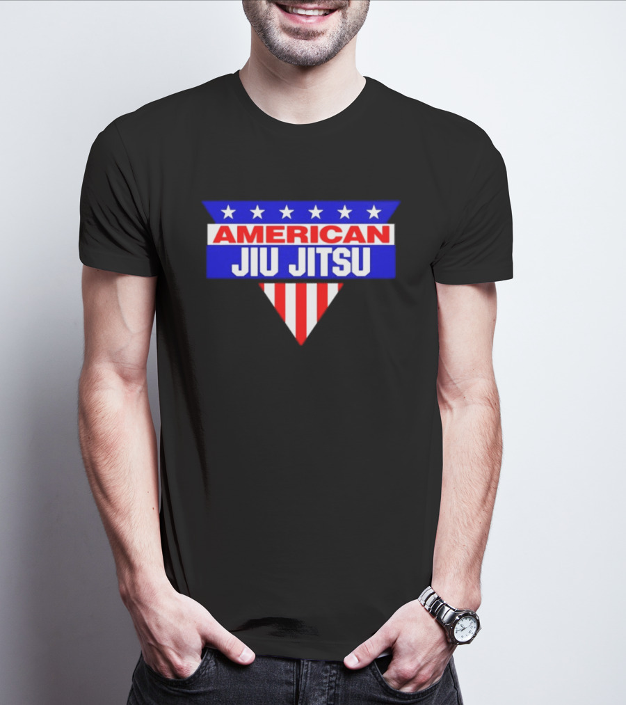 American Jiu Jitsu Stars And Stripes BJJ Martial Arts Grappling T-Shirt