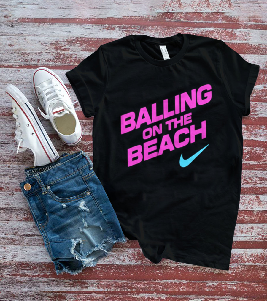 Balling On The Beach Nike Swoosh T-Shirt
