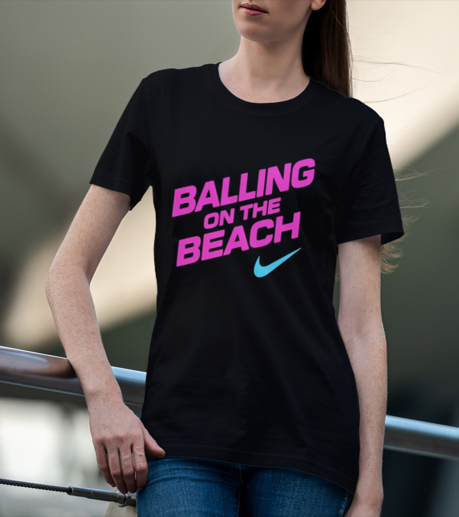 Balling On The Beach Nike Swoosh T-Shirt