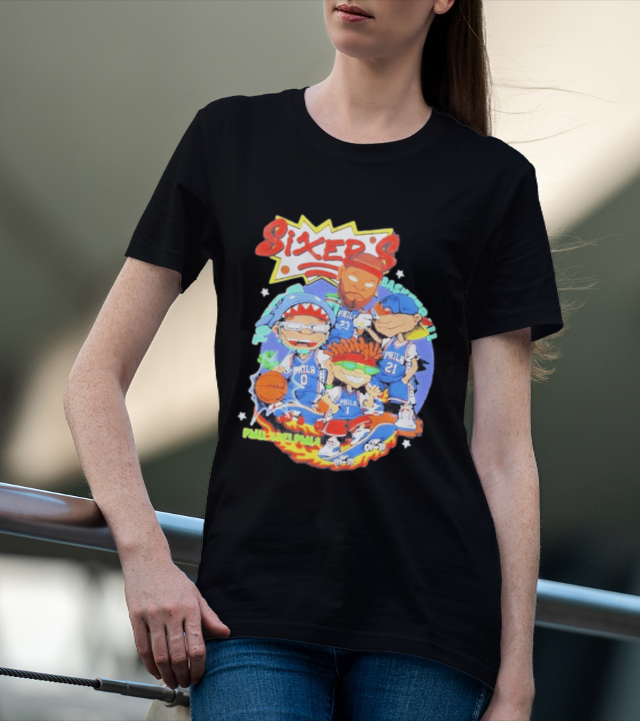 Philadelphia Sixers Basketball Rugrats Characters T-Shirt