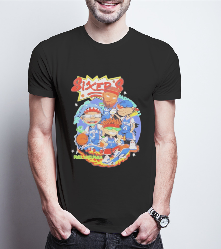 Philadelphia Sixers Basketball Rugrats Characters T-Shirt