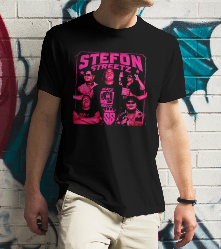 Stefon Streetz Pink Stars And Faces T-Shirt