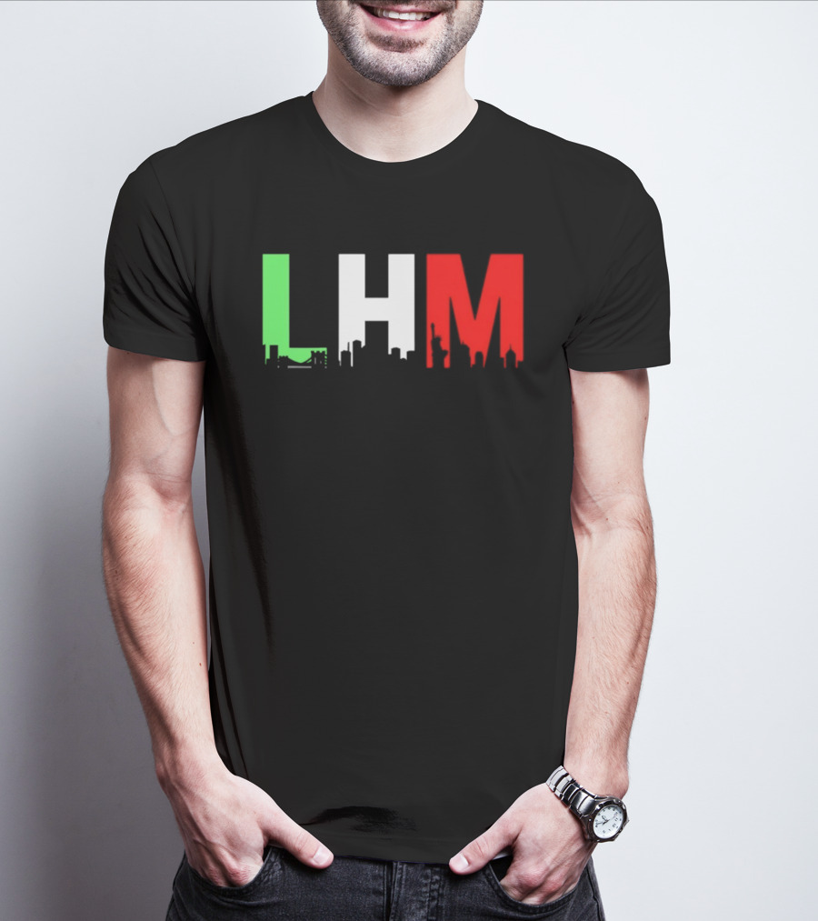 Stream Yvng Mobster LHM NYC Skyline Green White Red Drip Letters T-Shirt