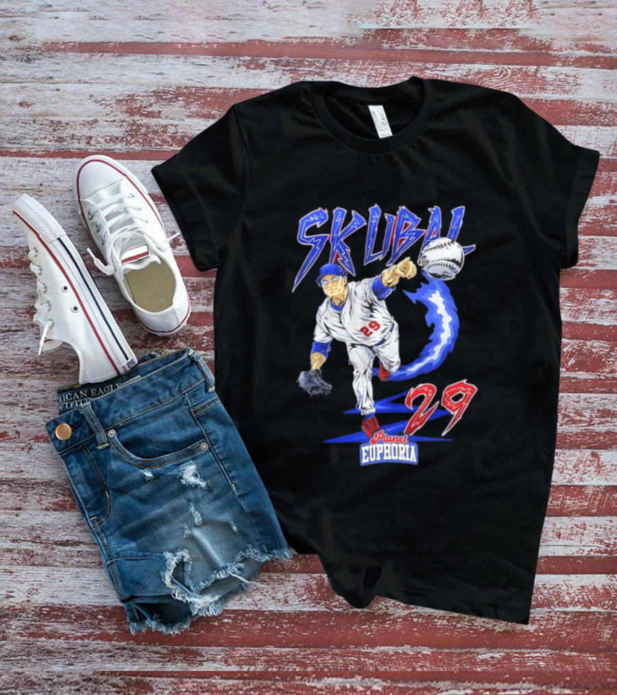 Tarik Skubal 29 Planet Euphoria Dodgers MLB Comic 2026 T-Shirt