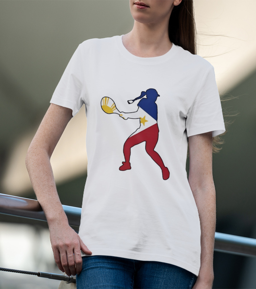 Alexandra Eala Tennis Player Silhouette Philippines Flag T-Shirt