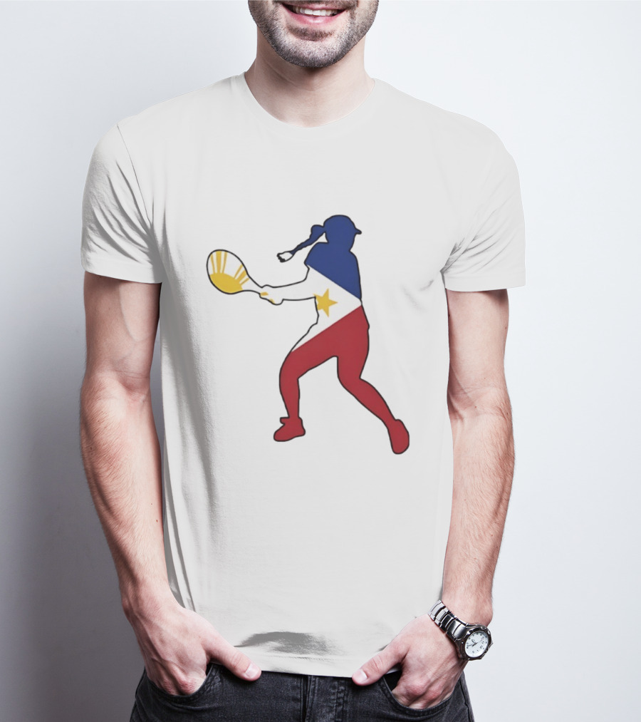 Alexandra Eala Tennis Player Silhouette Philippines Flag T-Shirt