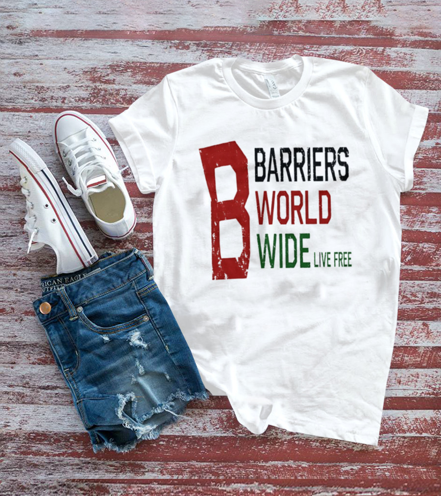 Barriers World Wide Live Free Streetwear Red Green T-Shirt