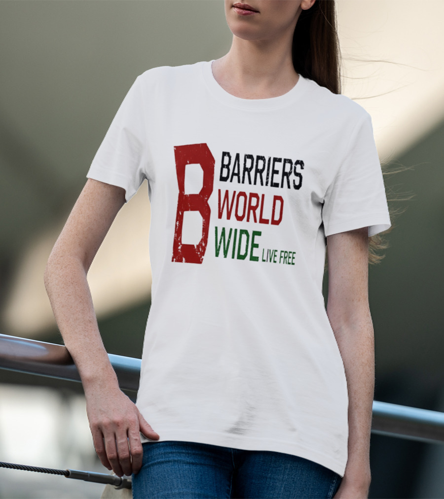Barriers World Wide Live Free Streetwear Red Green T-Shirt
