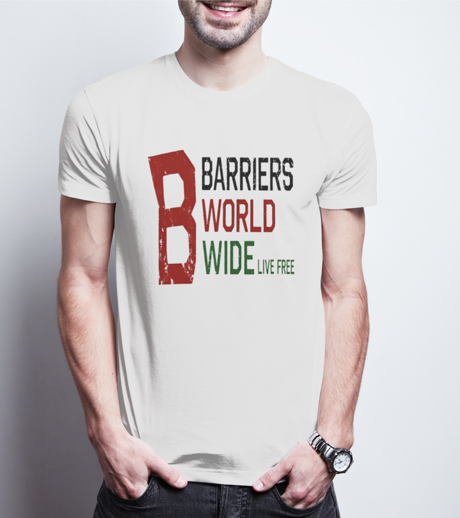 Barriers World Wide Live Free Streetwear Red Green T-Shirt