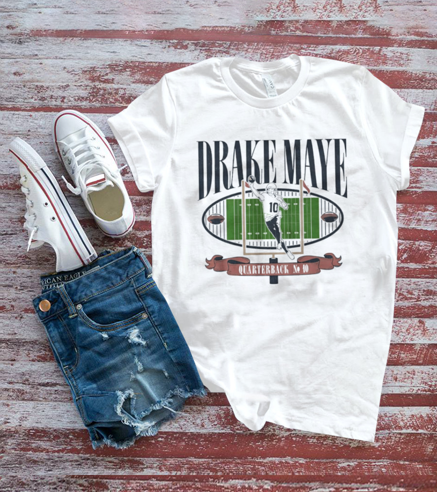 Drake Maye Quarterback No. 10 Football Gridiron Standouts T-Shirt