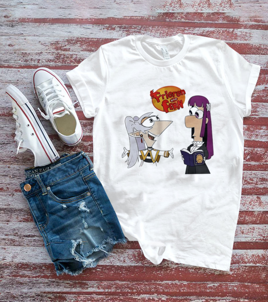 Frieren And Fern Phineas And Ferb Crossover Beyond Journey's End T-Shirt