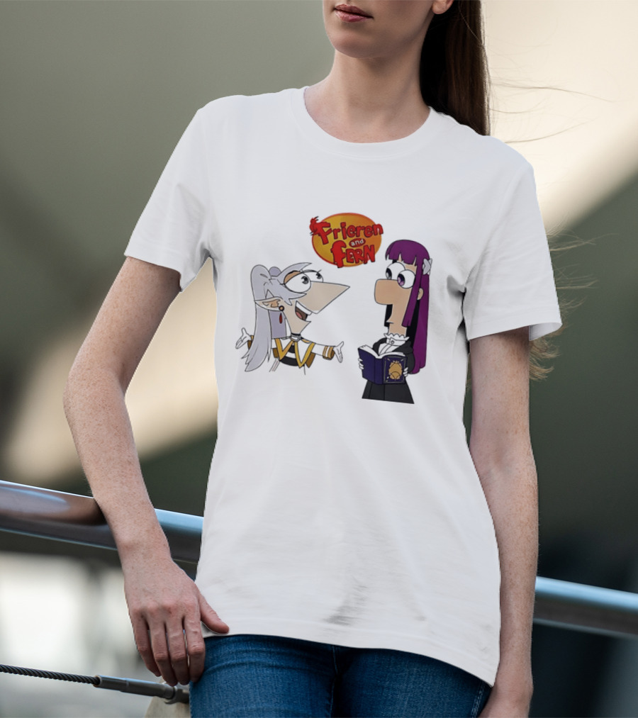 Frieren And Fern Phineas And Ferb Crossover Beyond Journey's End T-Shirt