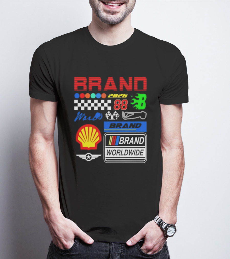 Brand 88 Worldwide Racing Motorsport Checkered Shell 2026 T-Shirt