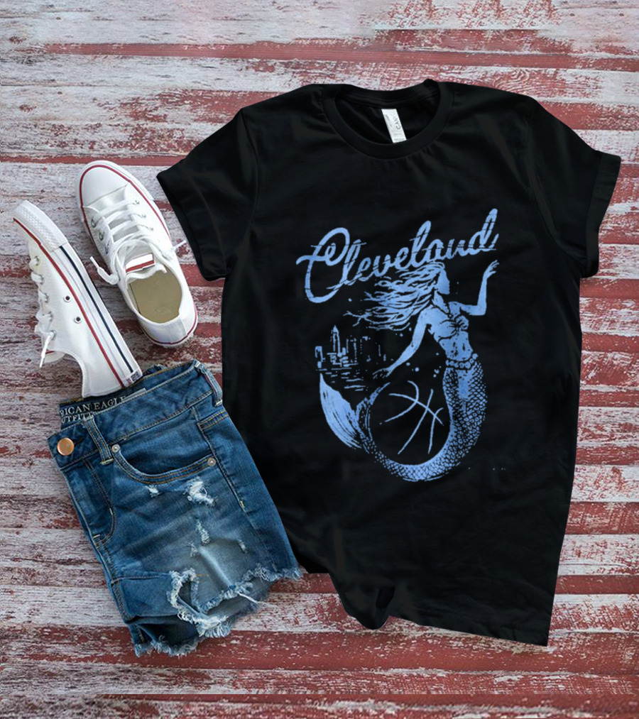 Cleveland Mermaid Cityscape Basketball T-Shirt