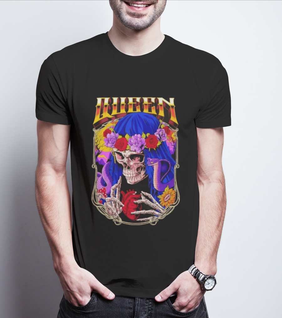 Til Death Skeleton Fiesta Cobra Floral Skeleton Tattoo T-Shirt