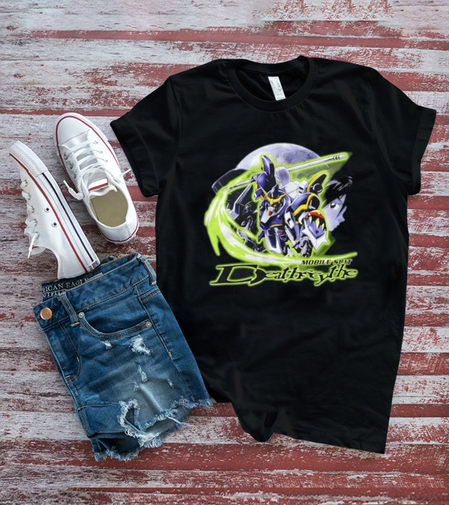 Mobile Suit Deathrythe Mecha Battle Moon Scene T-Shirt