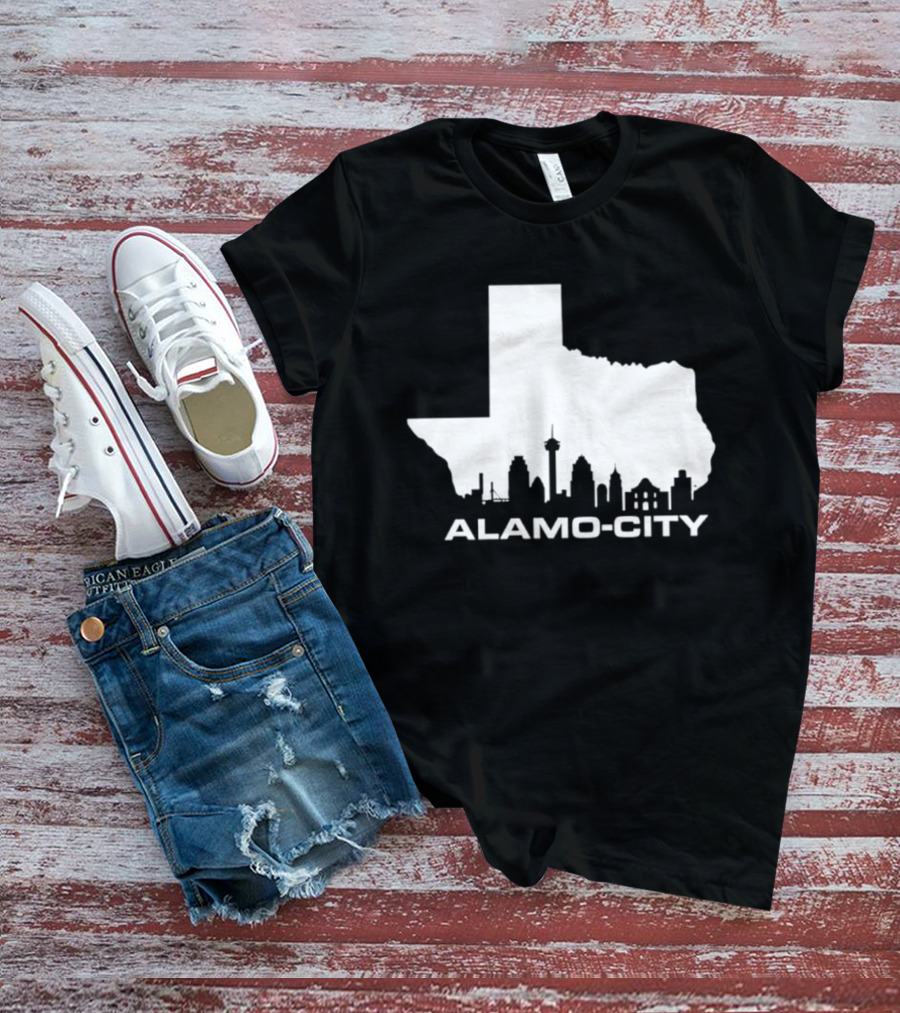 Alamo City San Antonio Skyline Texas Map T-Shirt