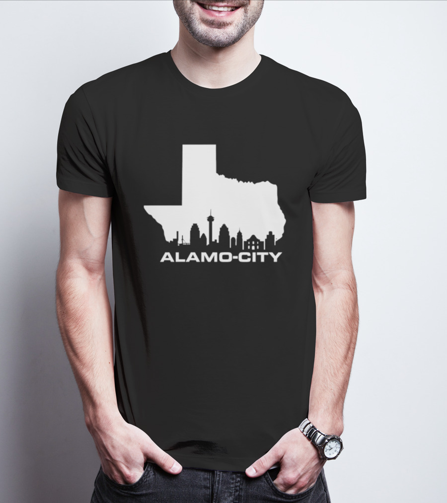Alamo City San Antonio Skyline Texas Map T-Shirt