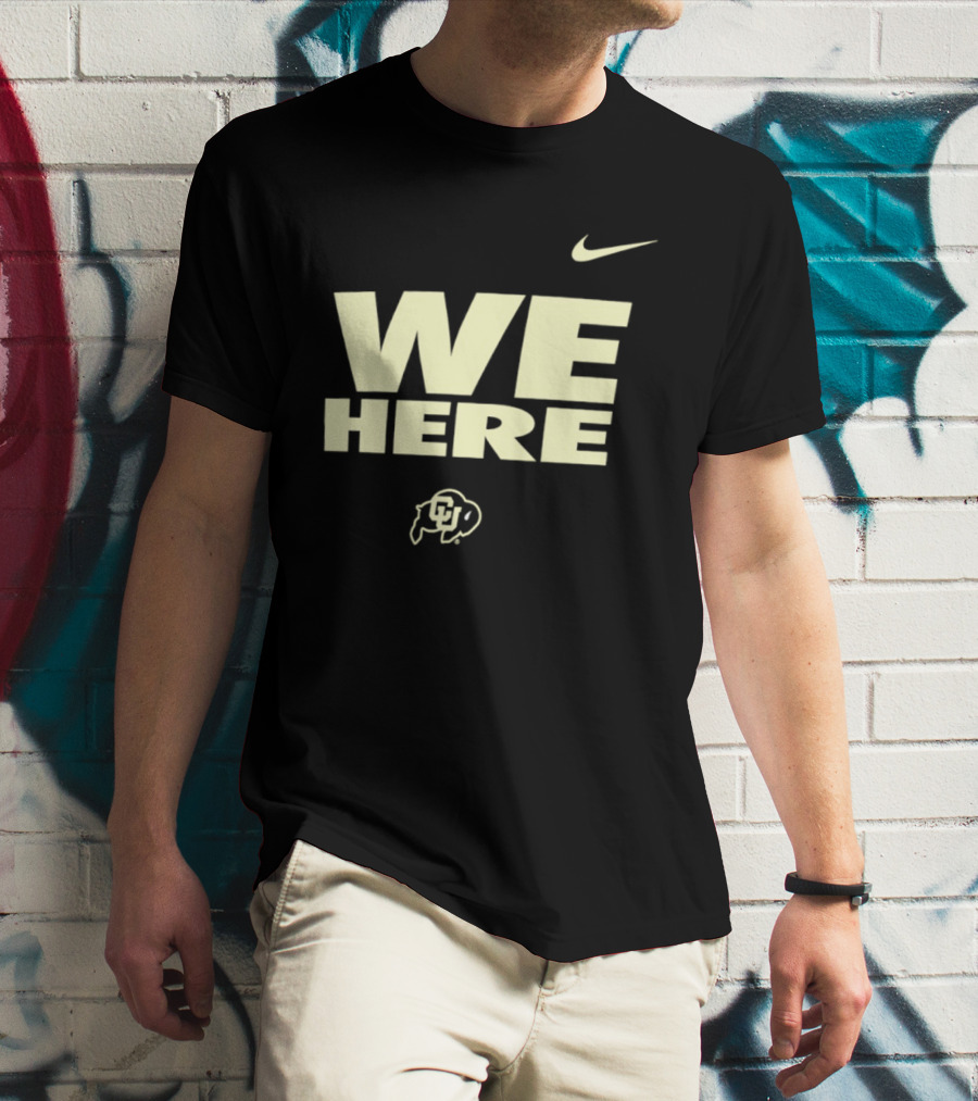 We Here Colorado Buffaloes Nike Sports Branding T-Shirt