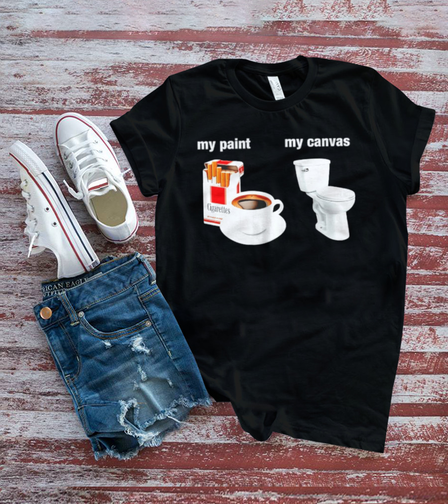 Cigarettes Coffee Toilet Funny Morning Routine T-Shirt