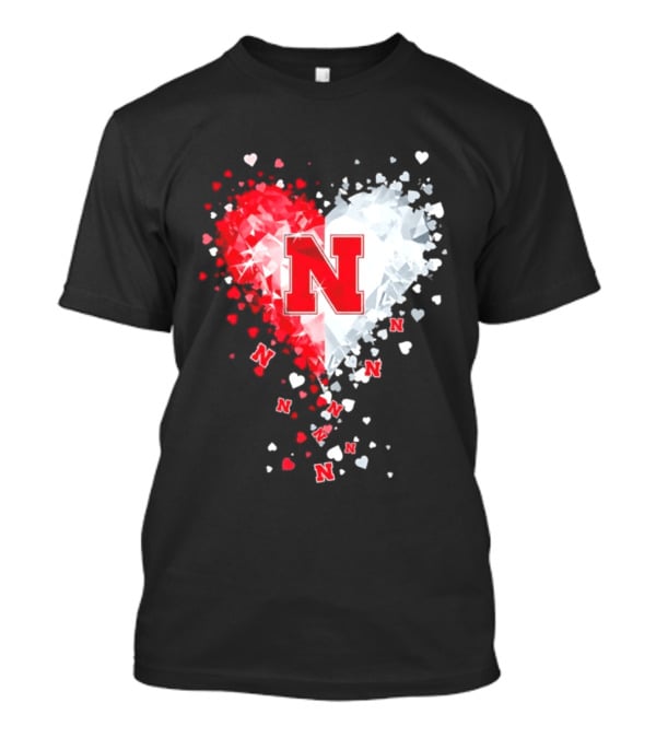 Nebraska Cornhuskers Heart Diamond Red N 2026 NCAA T-Shirt