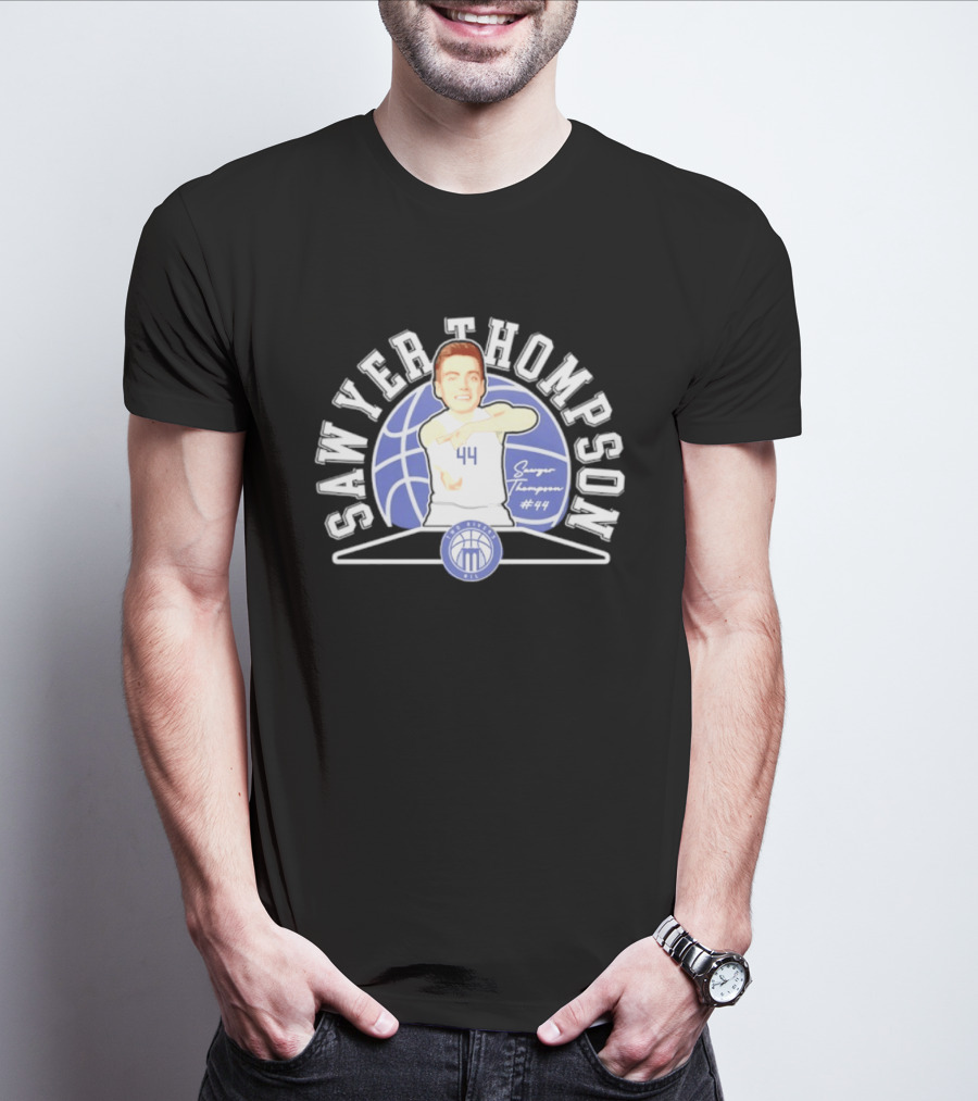 Sawyer Thompson 44 Marietta College Athletics Basketball Player Caricature T-Shirt