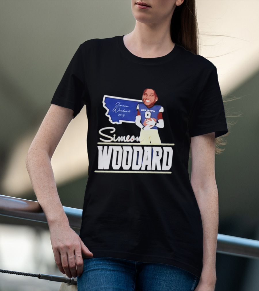 Simeon Woodard 9 Montana State Bobcats Football T-Shirt