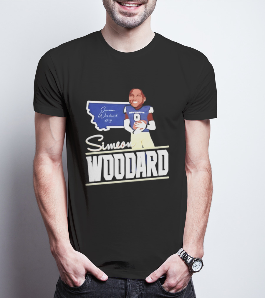 Simeon Woodard 9 Montana State Bobcats Football T-Shirt
