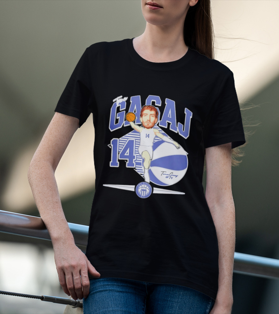 The Gasaj 14 Marietta College Athletics Basketball Caricature T-Shirt