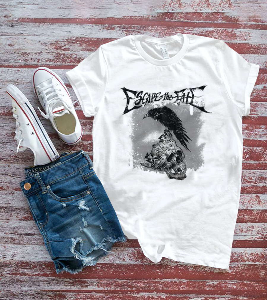 Escape The Fate Skull Crown Raven Post Hardcore T-Shirt