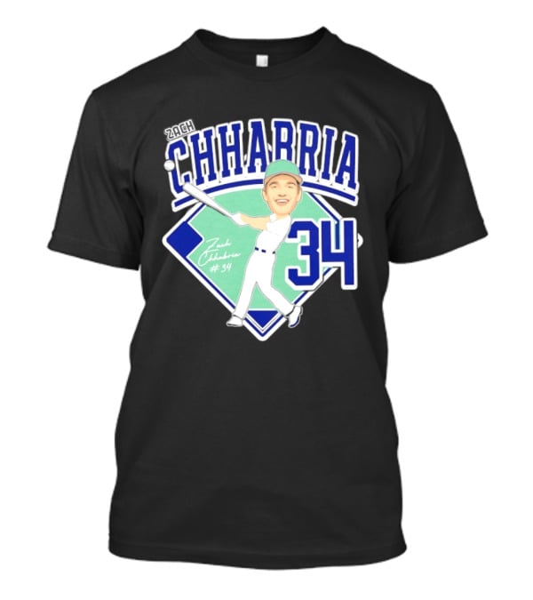 Chhabria 34 Drew University Athletics Baseball Caricature Zach Chhabria T-Shirt