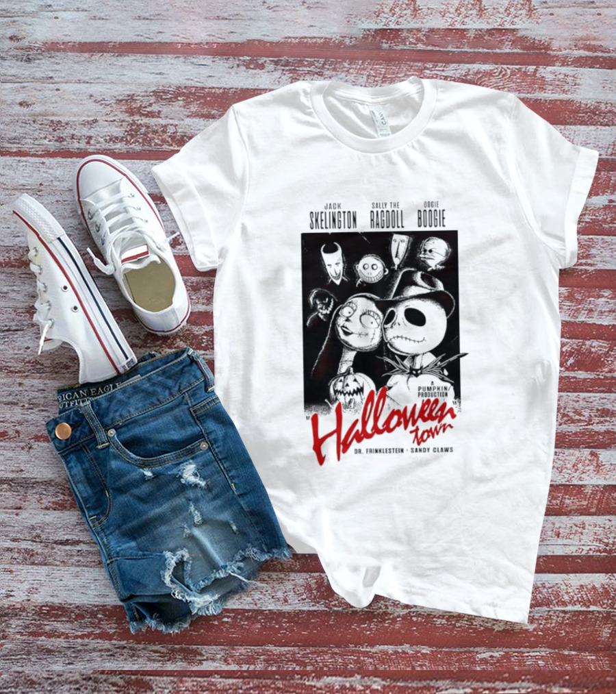 Halloween Town Jack Skellington Sally The Ragdoll Oogie Boogie Dr. Finkelstein Sandy Claws T-Shirt