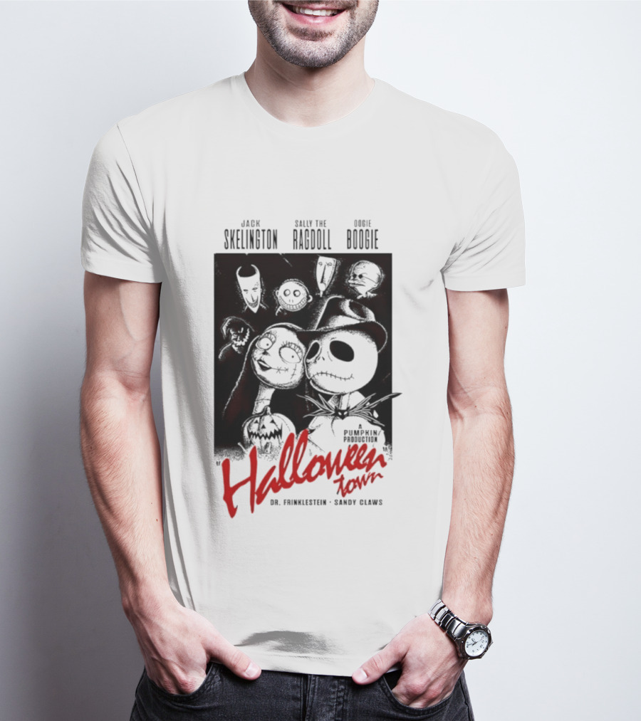 Halloween Town Jack Skellington Sally The Ragdoll Oogie Boogie Dr. Finkelstein Sandy Claws T-Shirt